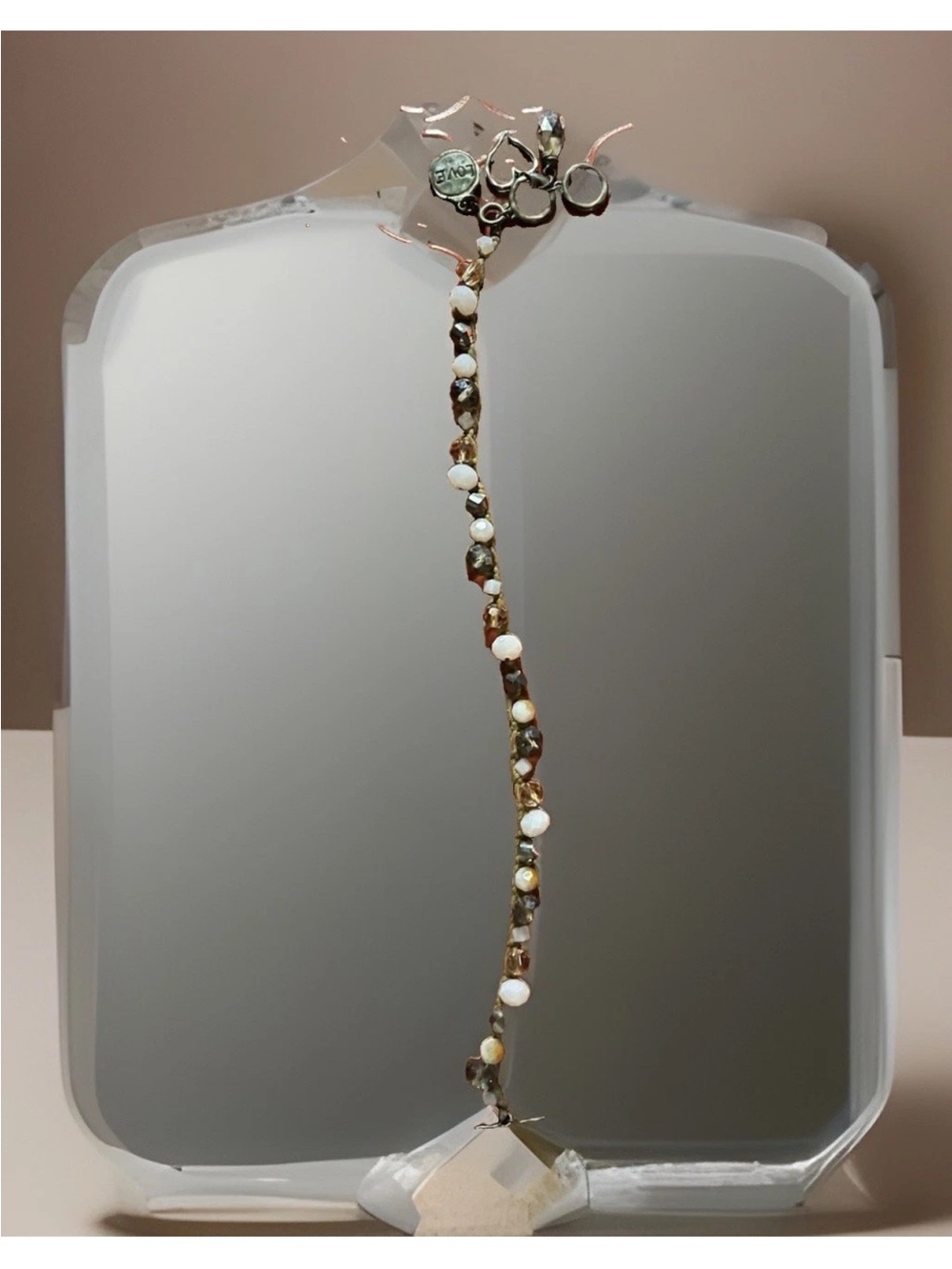 Delicate White Bead Gold Chain Necklace - Women Jewelry